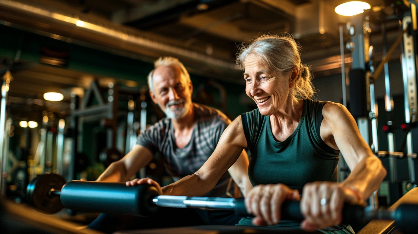 Клієнт виконує вправи з тренером